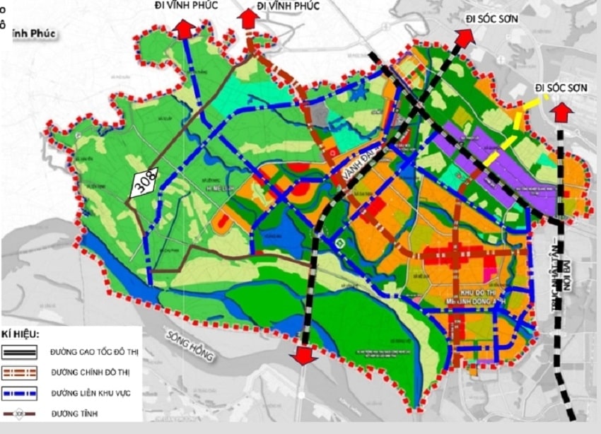 Quy hoạch không gian đô thị của Mê Linh sẽ xác định rõ các khu vực 